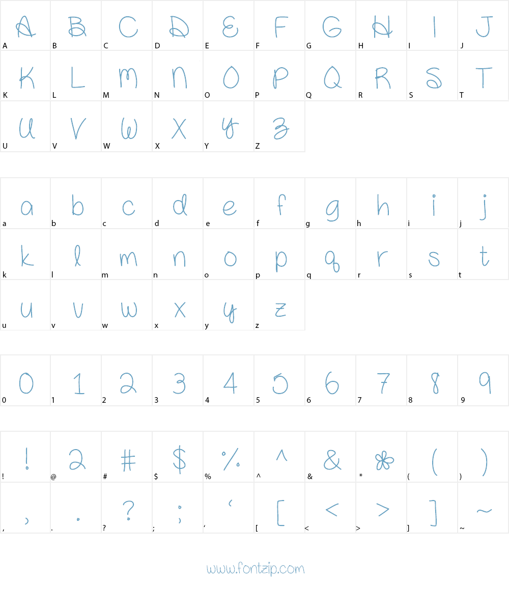 AmandaRae Font Character